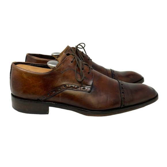 To Boot New York Burnished Brown Italian Leather Derby Cap Toe Shoes- Size 11.5 main image 4